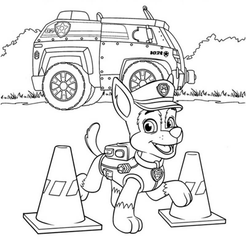 Chase Paw Patrol 3 Coloring Page Free Printable Coloring Pages For Kids