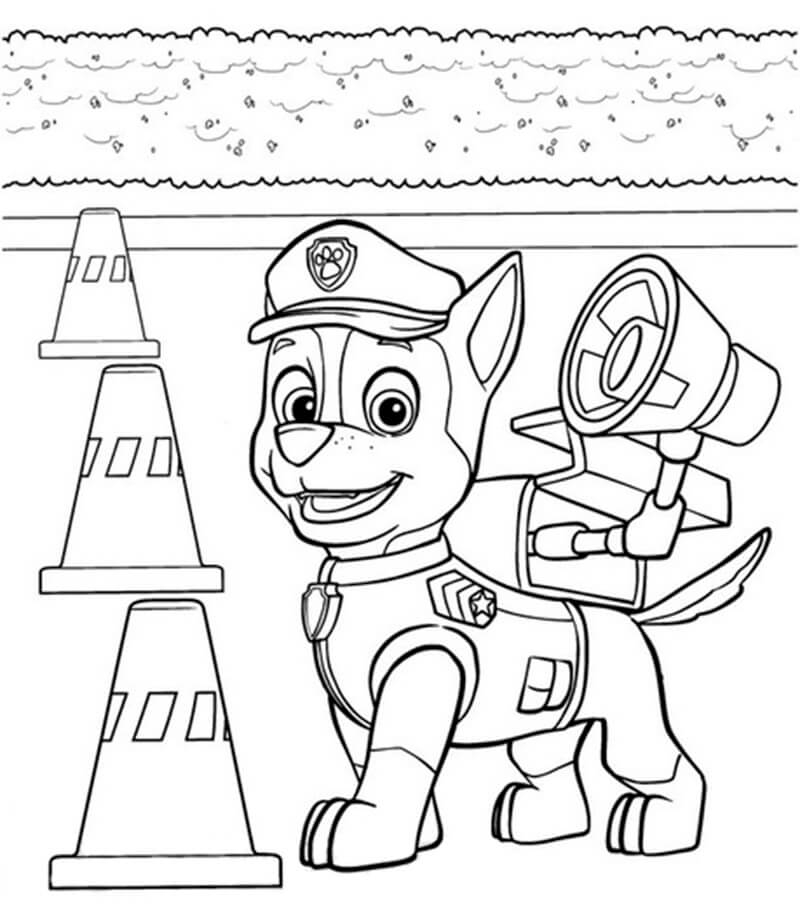 Paw Patrol Coloring Pages Chase