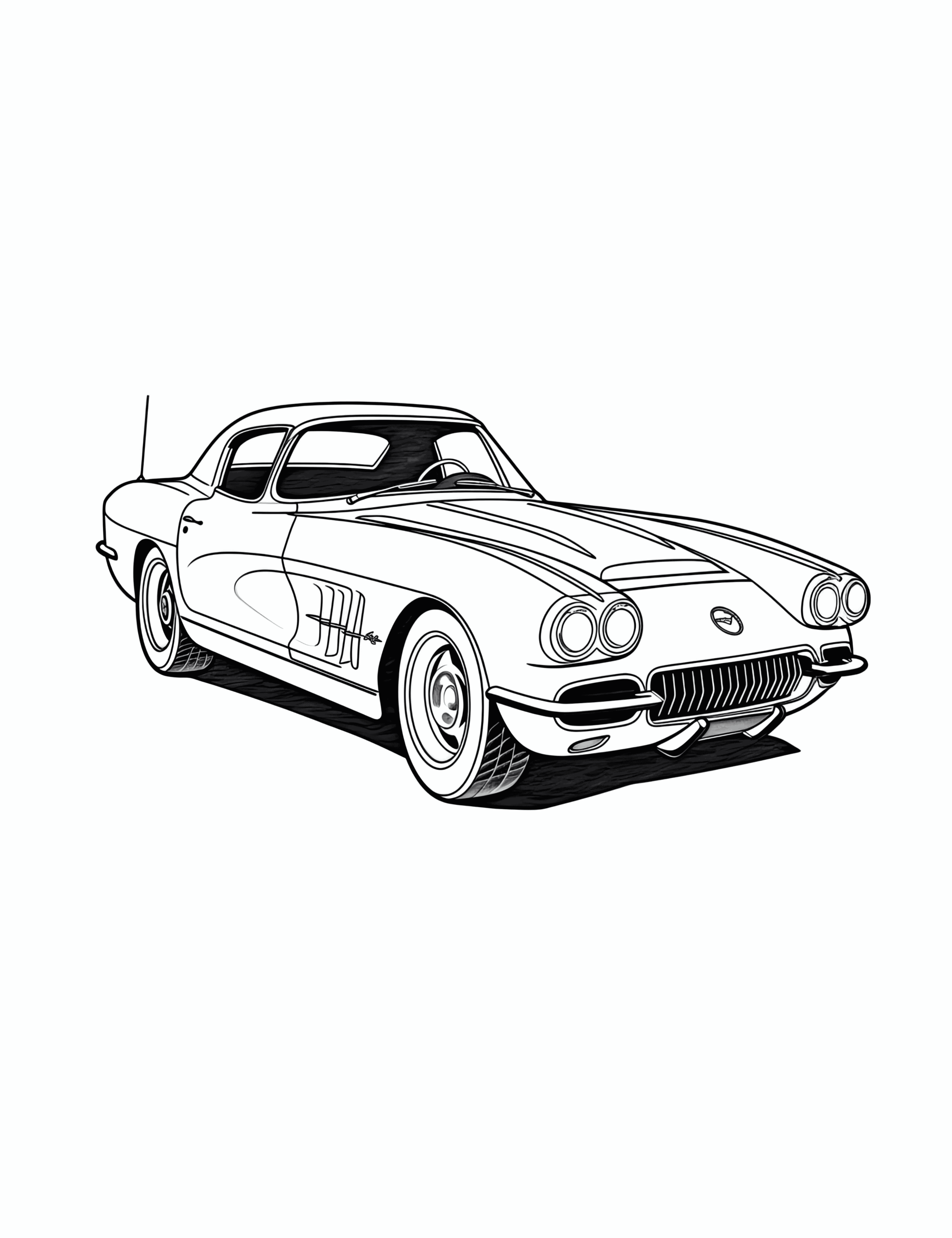 Chevrolet Corvette Coloring Page Free Coloring Adventure