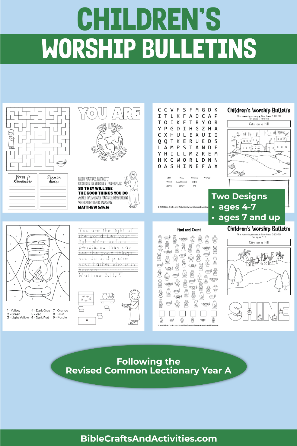 Children 39 s Bulletins And Activity Pages Bible Crafts And Activities