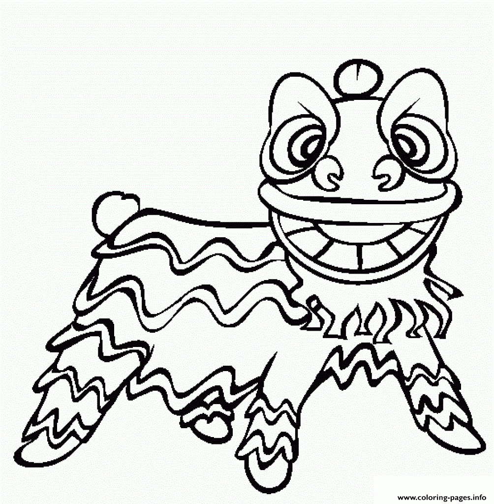 Chinese New Year Dragon Smile Coloring Page Printable