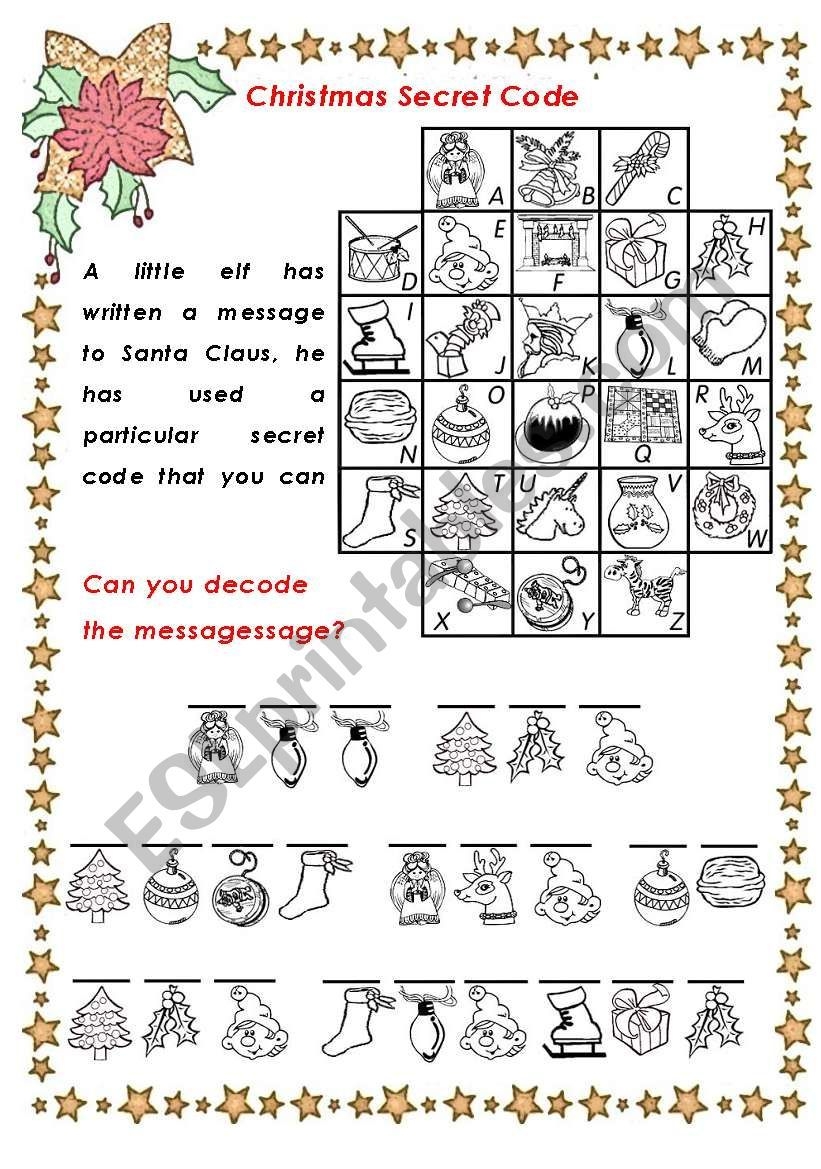 Christmas Code Cracker Teaching Resources Worksheets Library