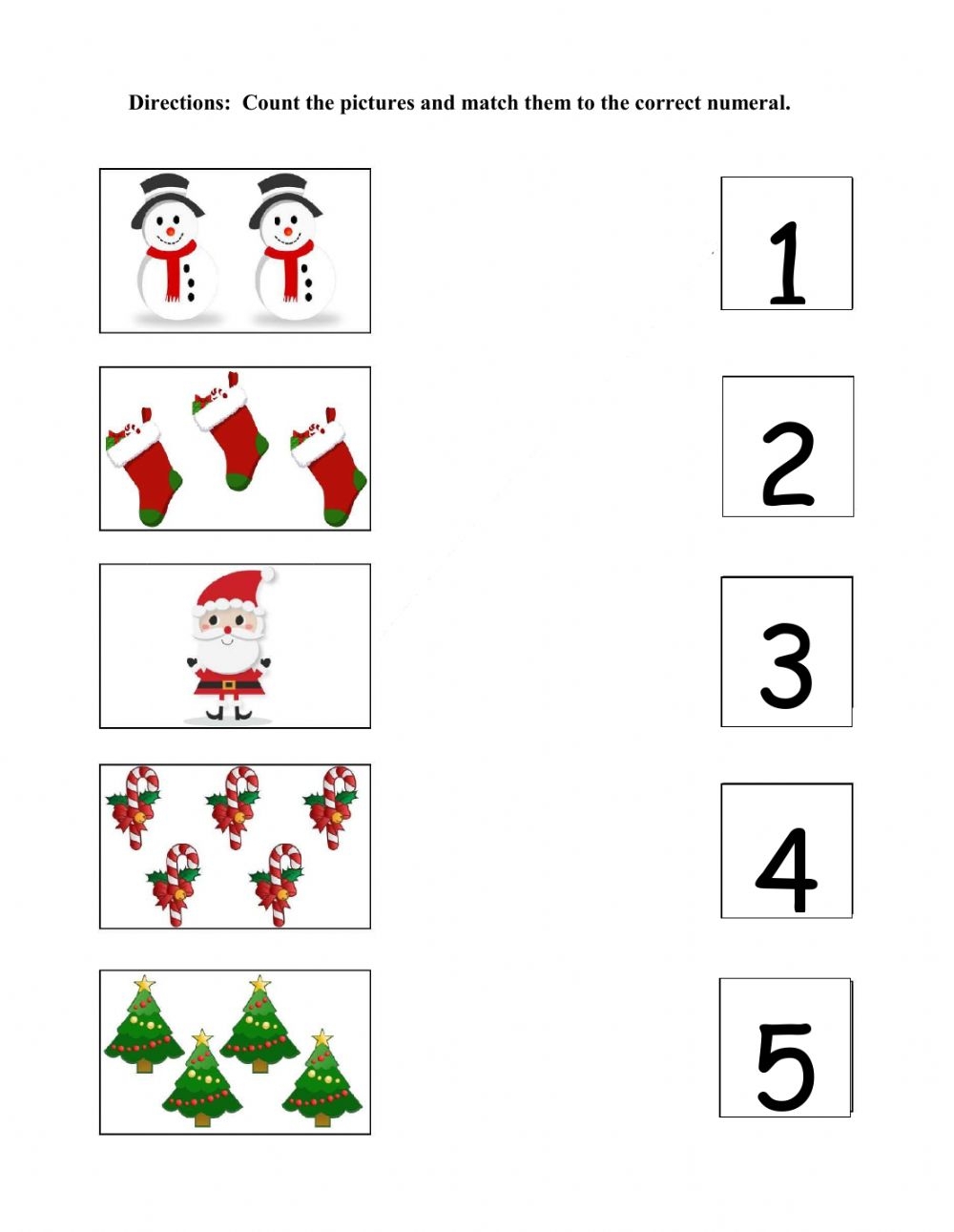Christmas Counting 1 5 Worksheet CountingWorksheets