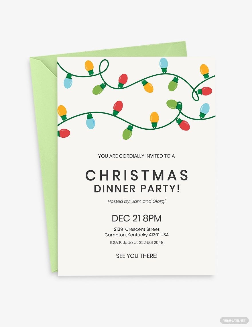 Christmas Dinner Party Invitation Template In PSD Illustrator 
