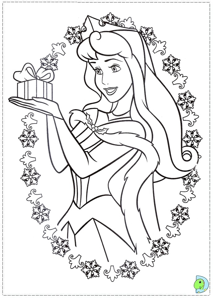 Christmas Disney Princess Coloring Page DinoKids