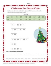 free printable christmas secret code worksheet