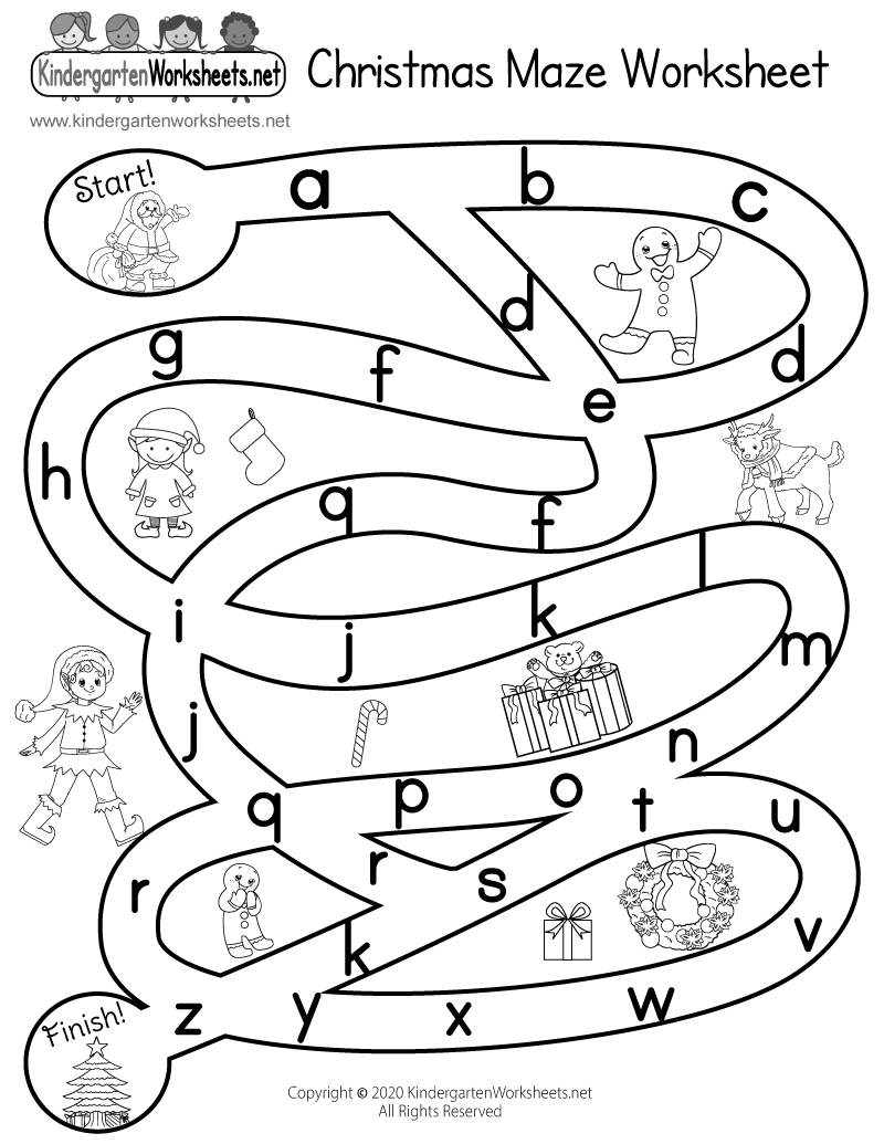 Christmas Maze Worksheet Printable Worksheets