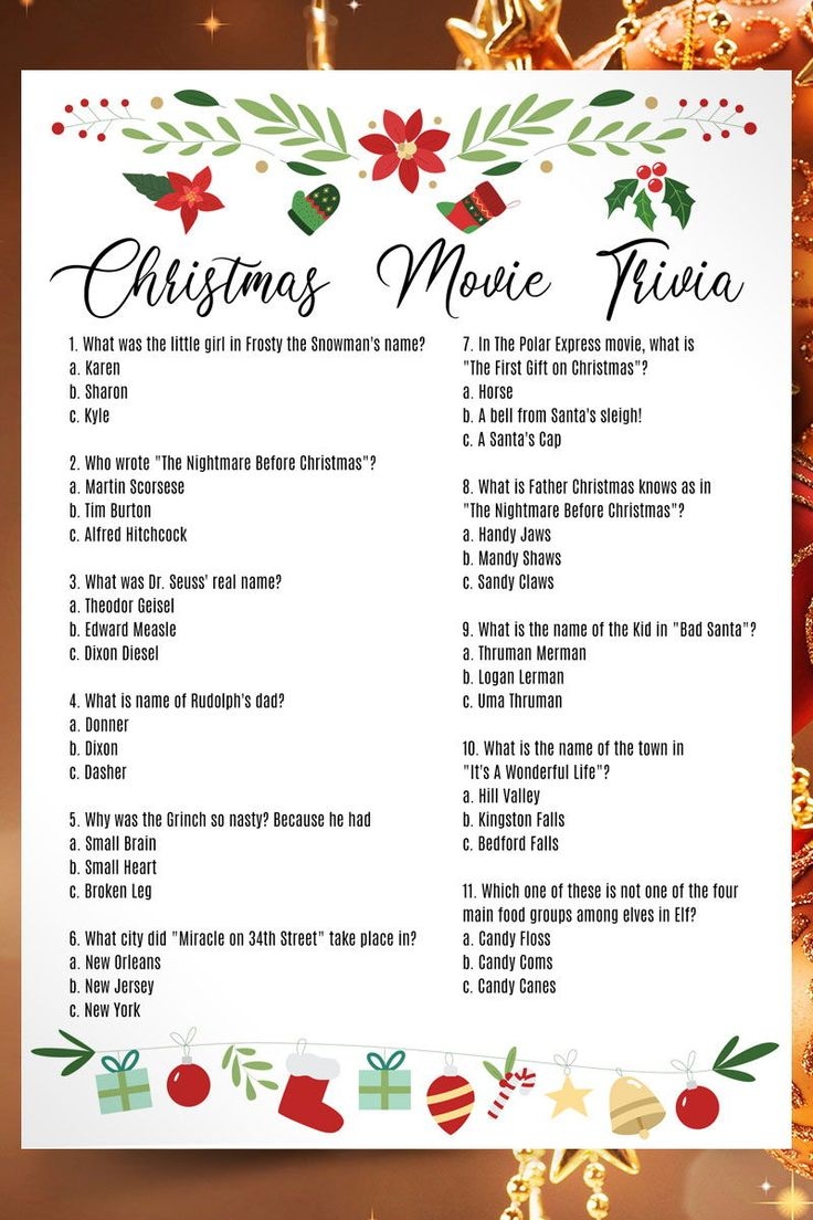 christmas movie picture quiz with answers printable