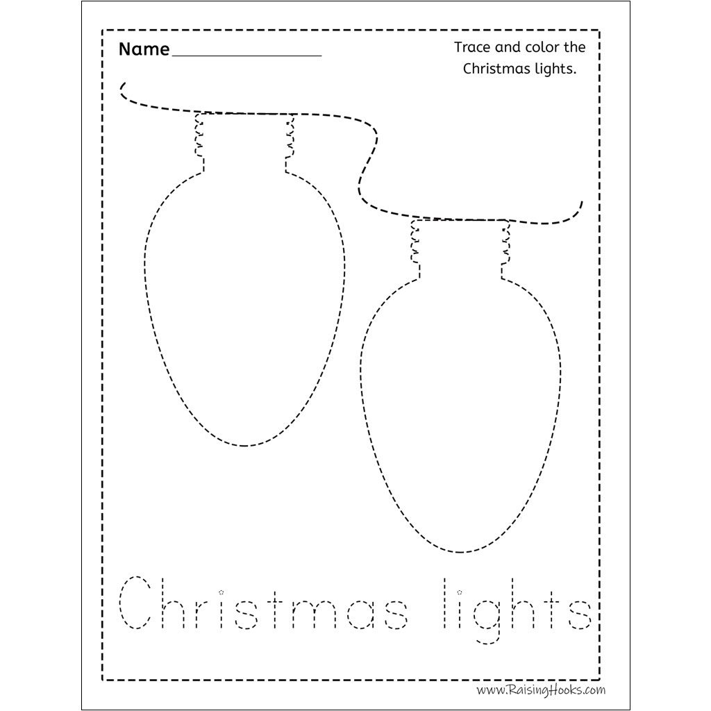 Christmas Tracing Worksheets Raising Hooks