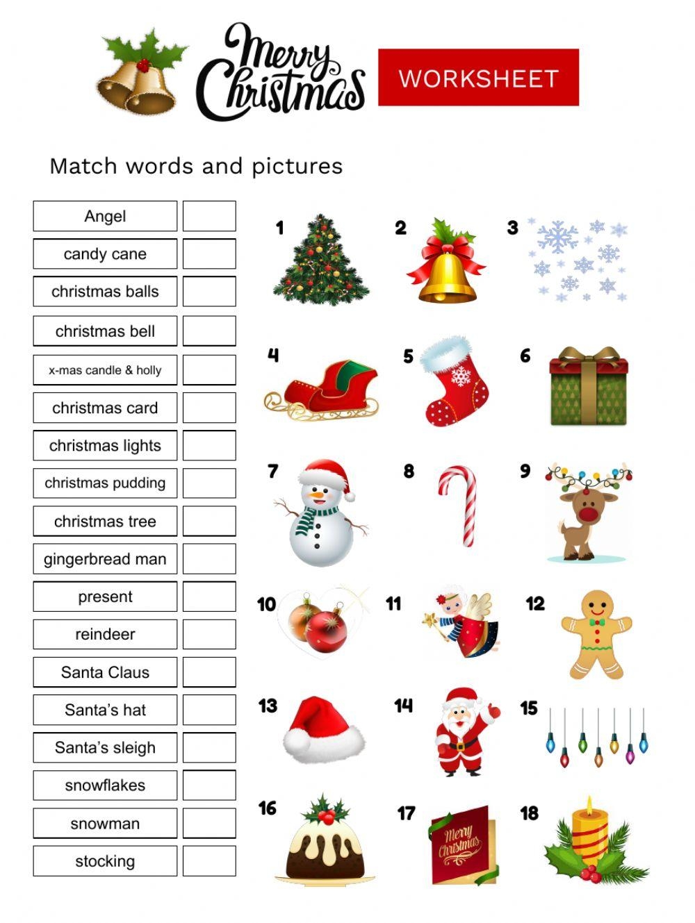 Christmas Vocabulary Online Activity Live Worksheets Worksheets Library