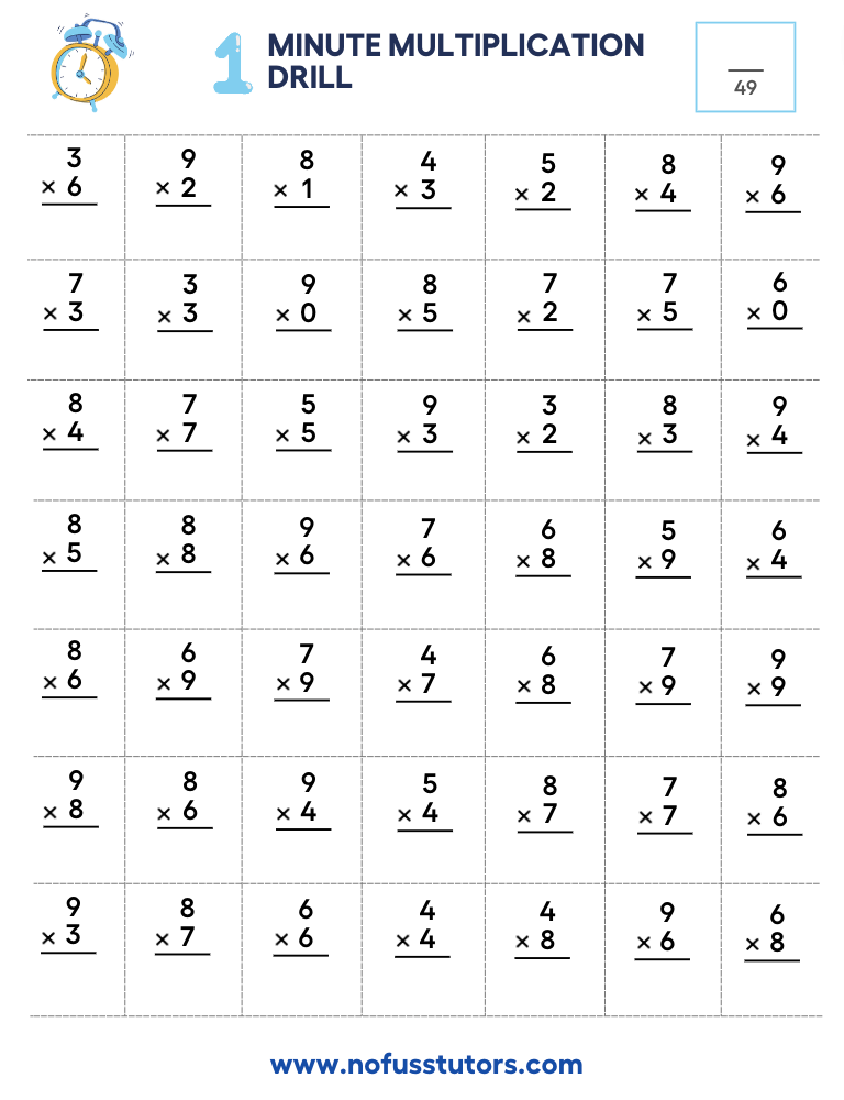 worksheets multiplication