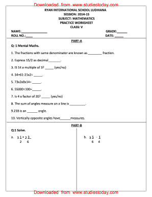 Class 5 Maths Worksheets With Answers Pdf Fill Online Printable