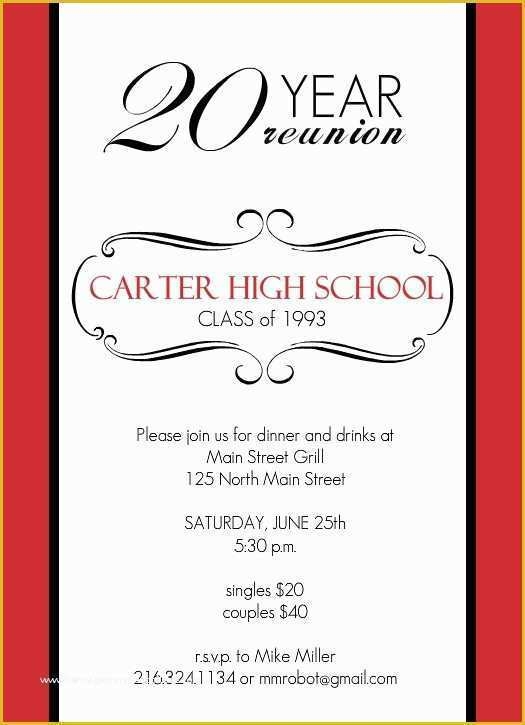 Class Reunion Invitation Templates Free Of Class Reunion Invitations 