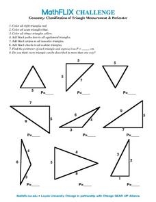 Classification Of Triangle Measurement Perimeter Worksheet For 