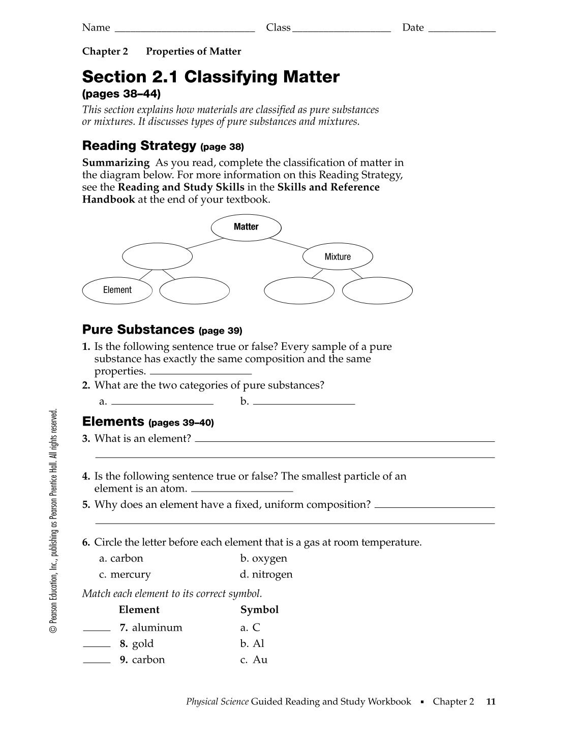 Classifying Matter Worksheet Answers Pro Worksheet