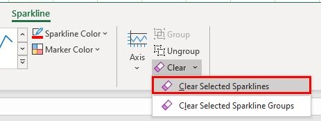 Clear The Selected Sparklines From The Worksheet