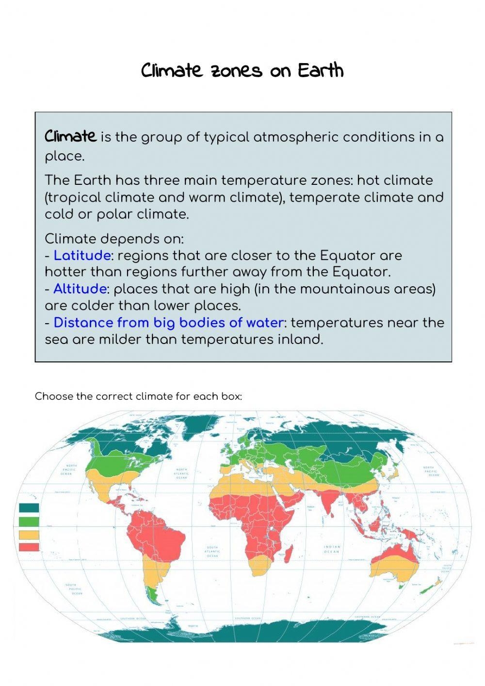 climate change worksheet