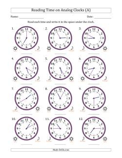 clock and time worksheets
