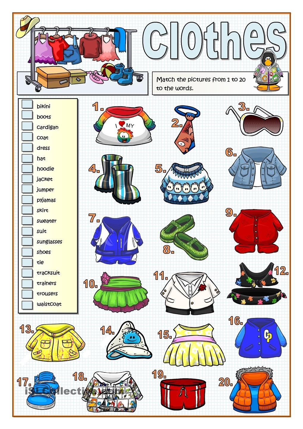 clothes worksheet