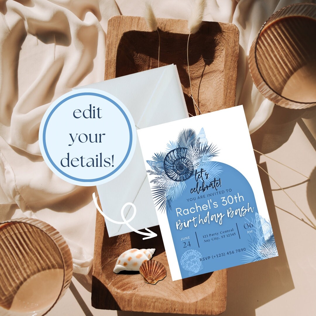 seashell invitation template
