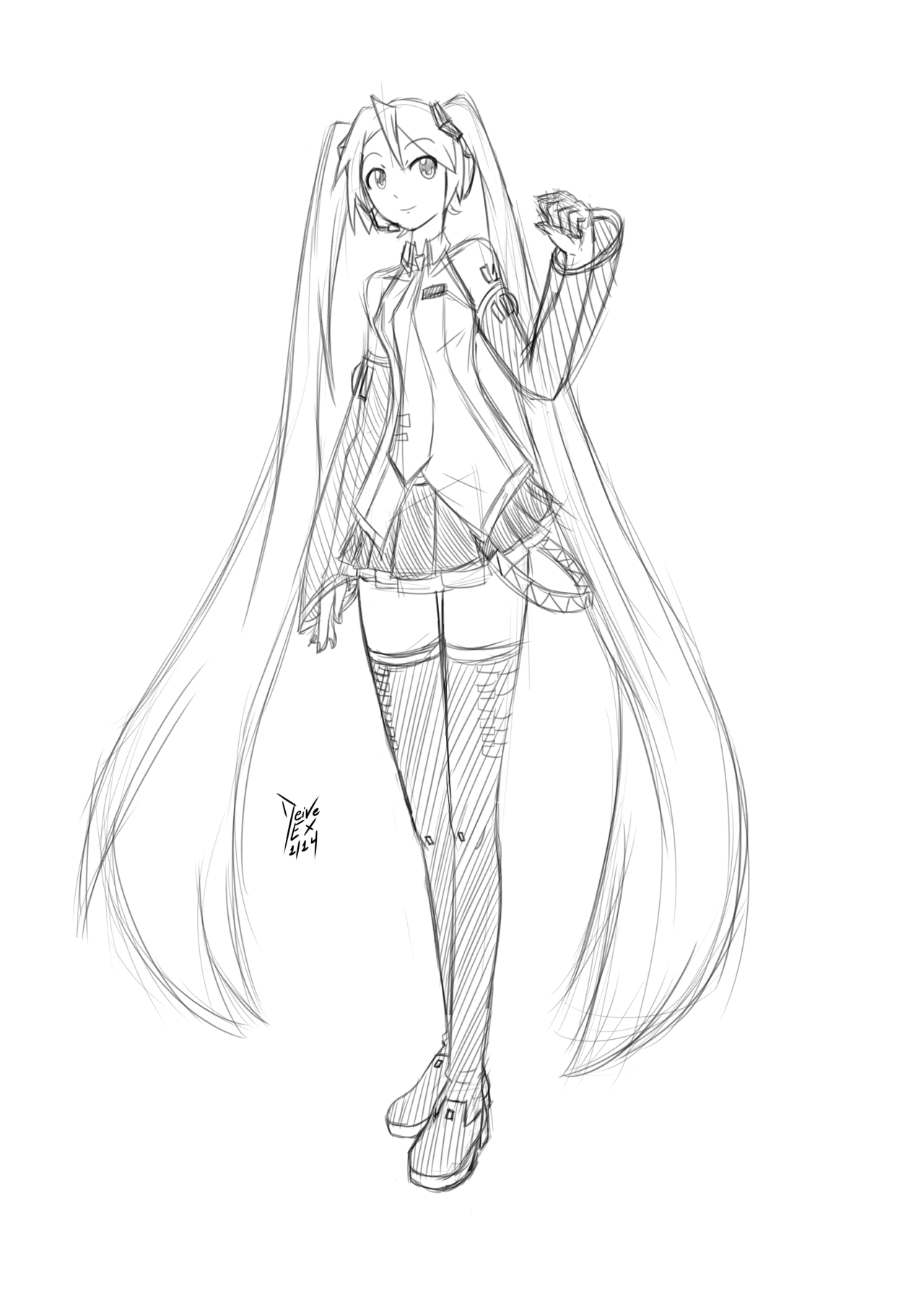 Hatsune Miku Coloring Page