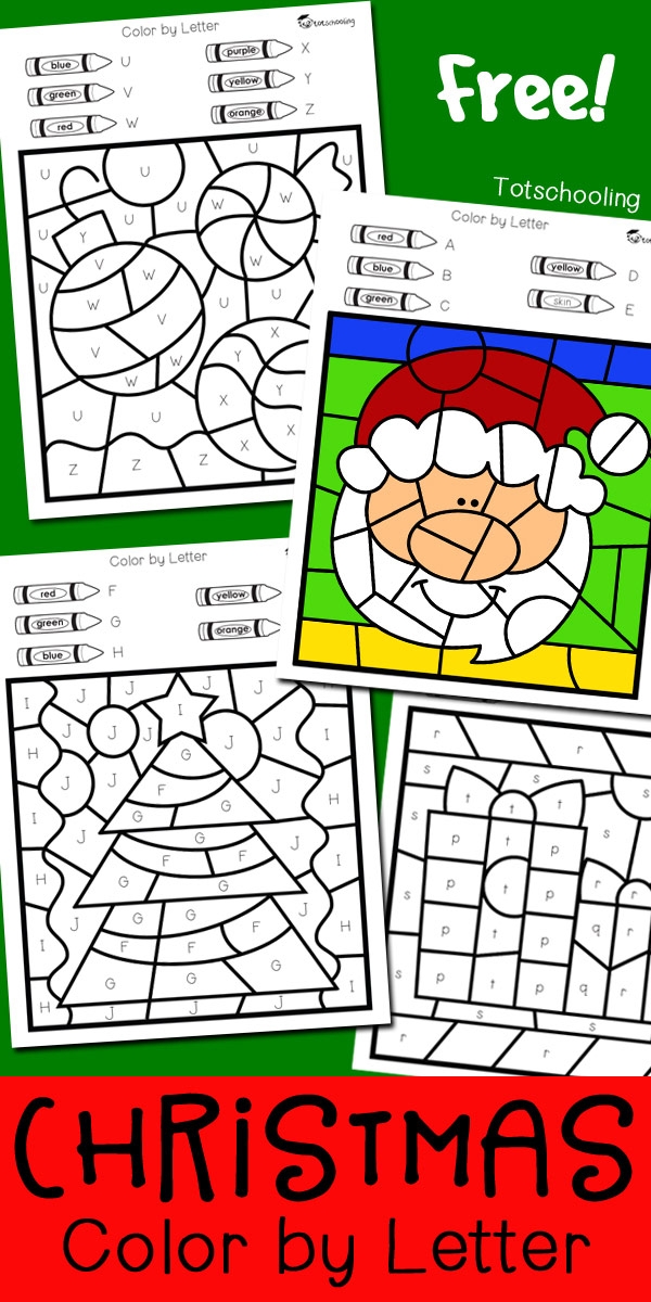 Color By Letter Christmas Worksheets LetterWorksheet