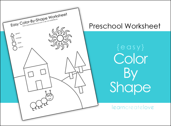 Color By Shapes Printable Worksheets Library