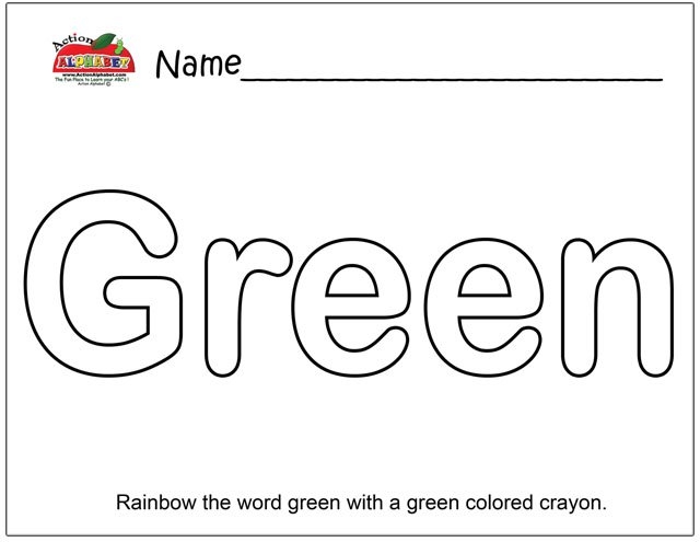 Color Green Worksheets For Preschoolers The Best Worksheets Image 