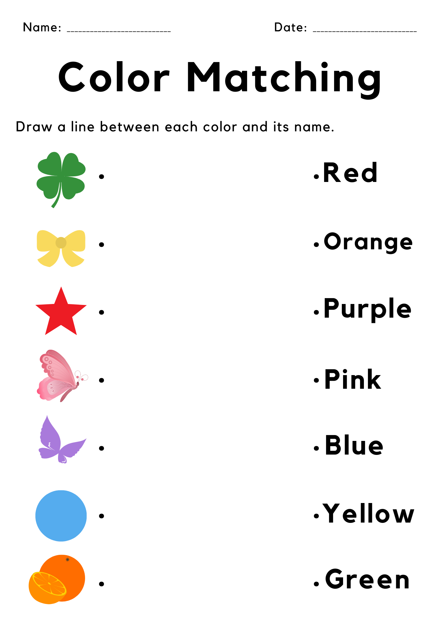 color identification worksheets