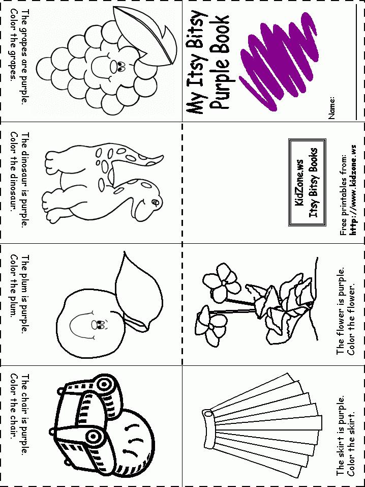 Color Purple Worksheets For Preschool