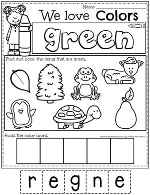 Color Worksheets Planning Playtime Color Worksheets For Preschool