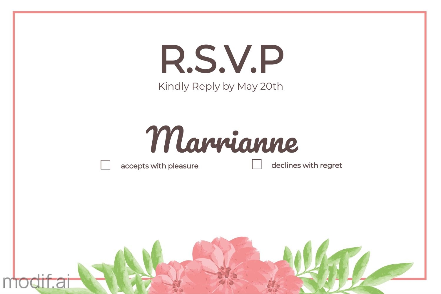 Colorful Wedding Invitation Template Reservation Mediamodifier