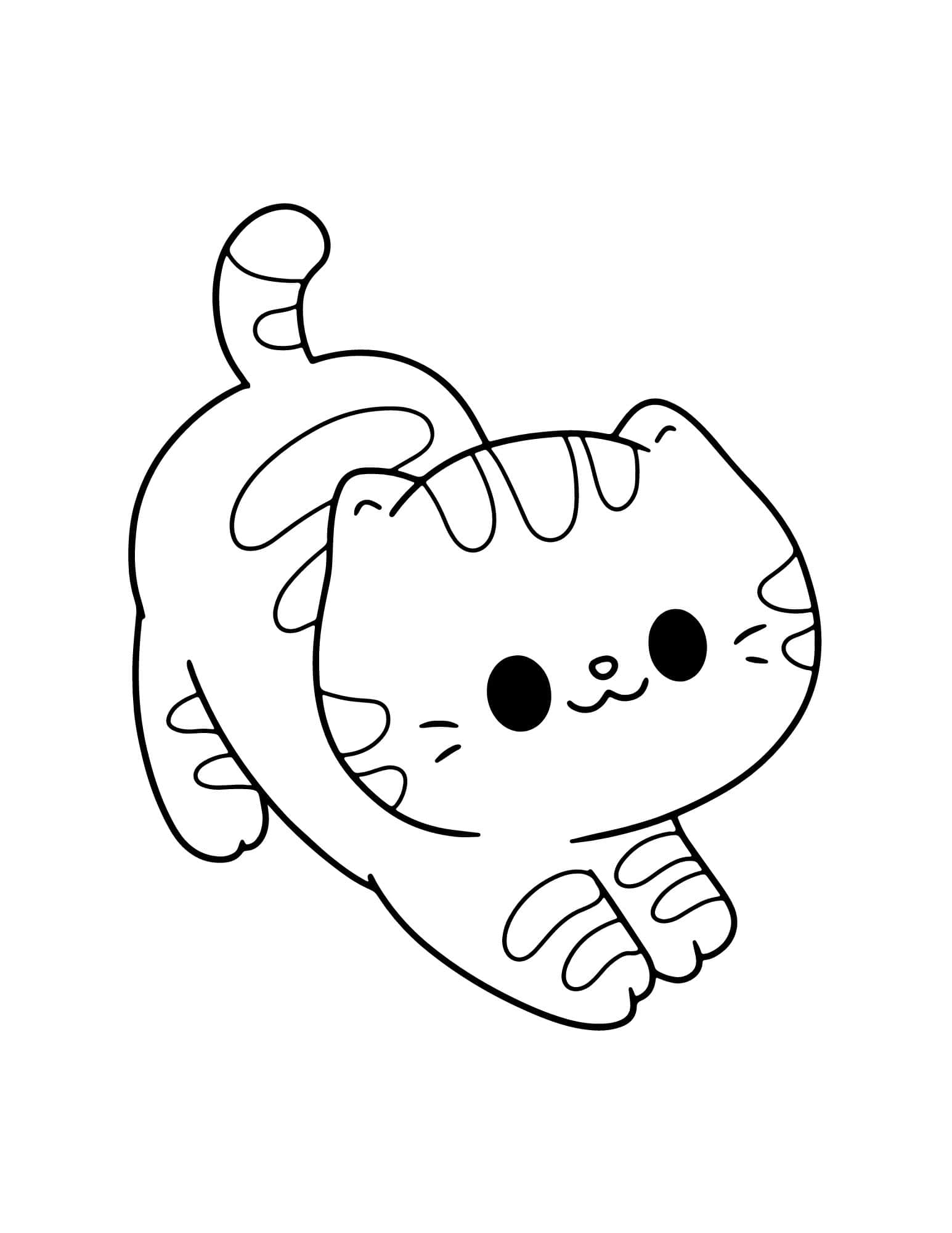 Mythical Anime Cat Coloring Page