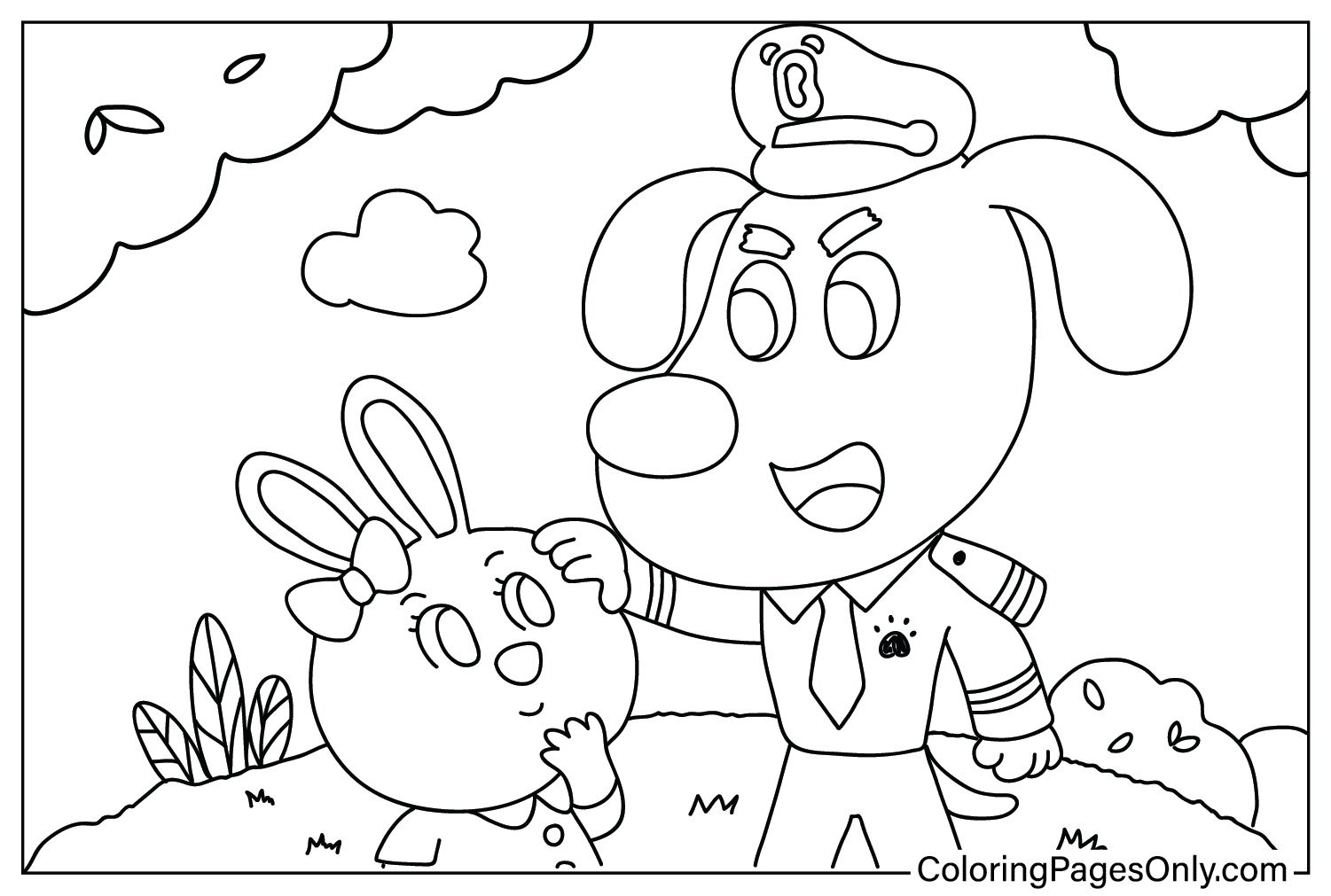 Coloring Page Safety Sheriff Labrador Free Printable Coloring Pages