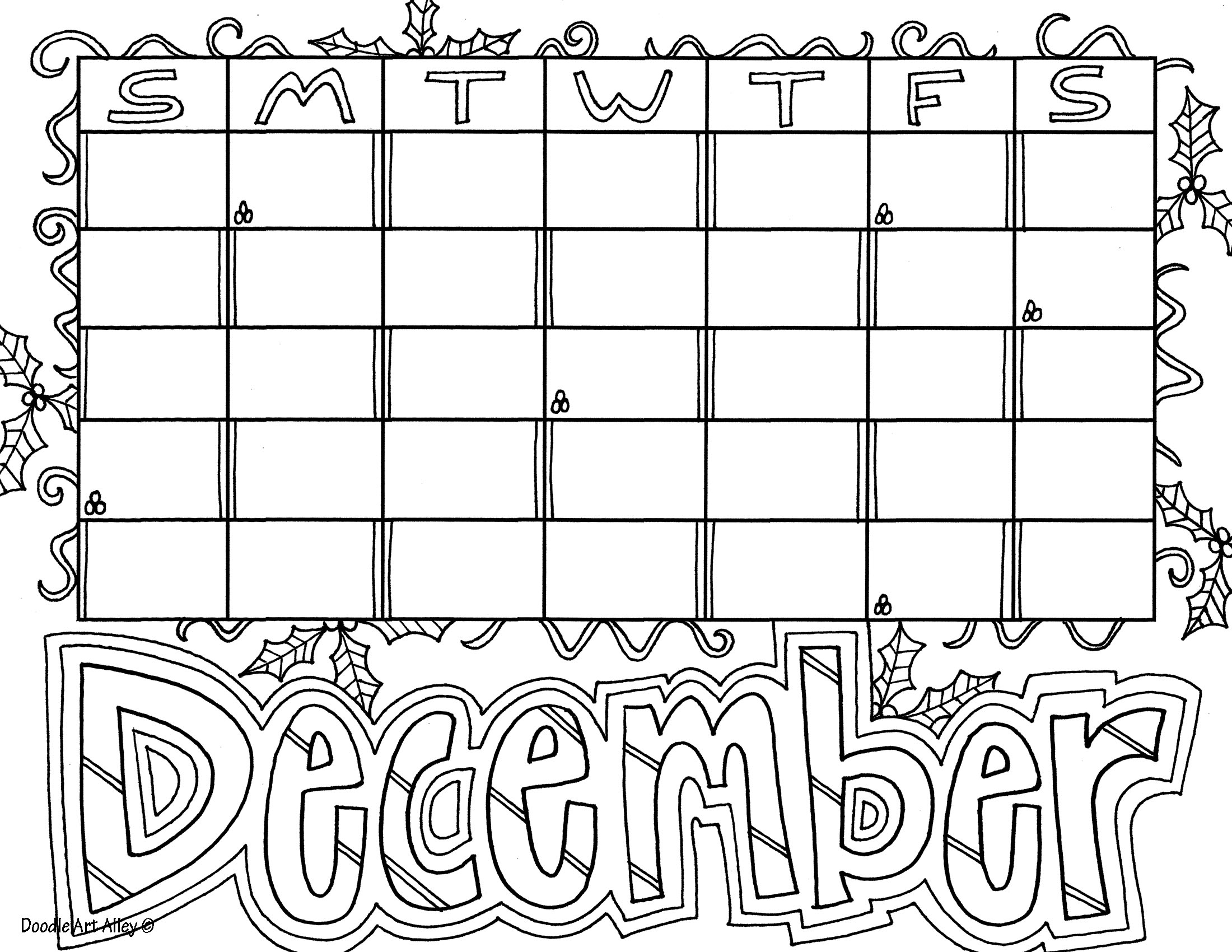 december coloring pages free printable