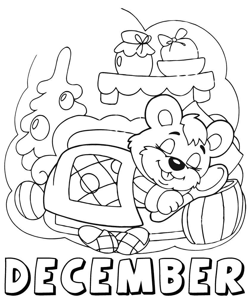 free december coloring pages for kids