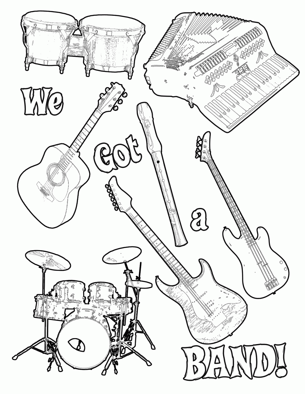 Coloring Pages Guitar Coloring Home
