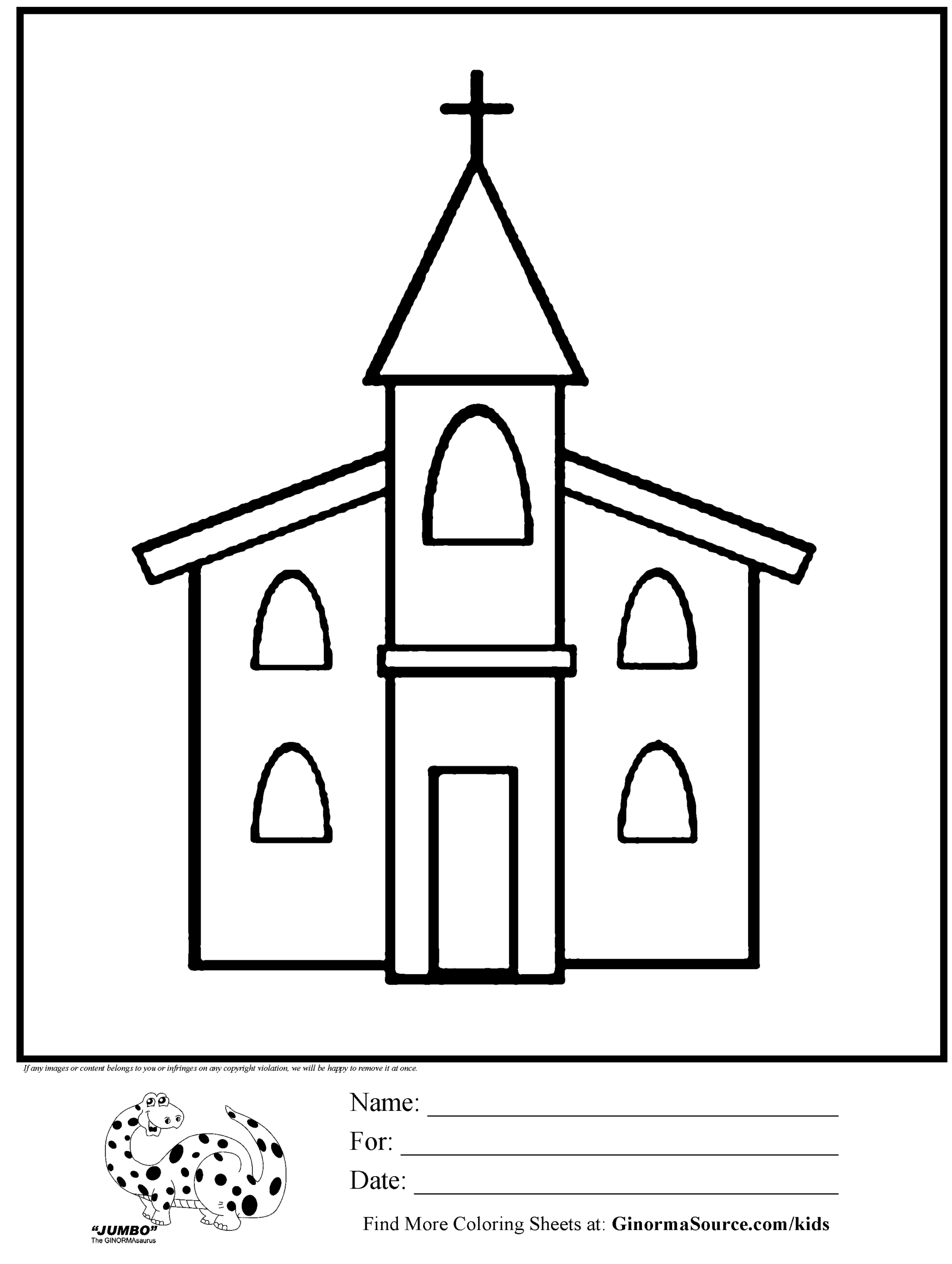 free church coloring pages