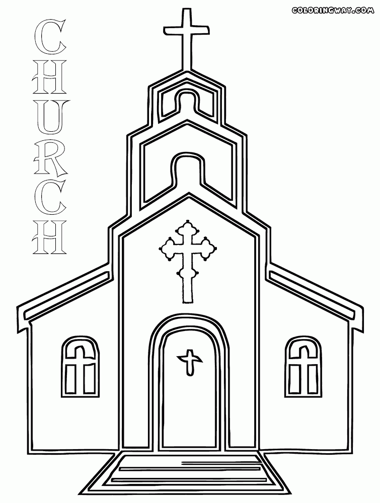 Coloring Pages Of A Church Coloring Home