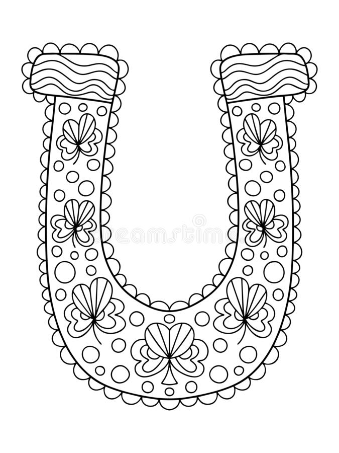 Coloring Pages Shamrocks Horse Shoes Book For Kids 