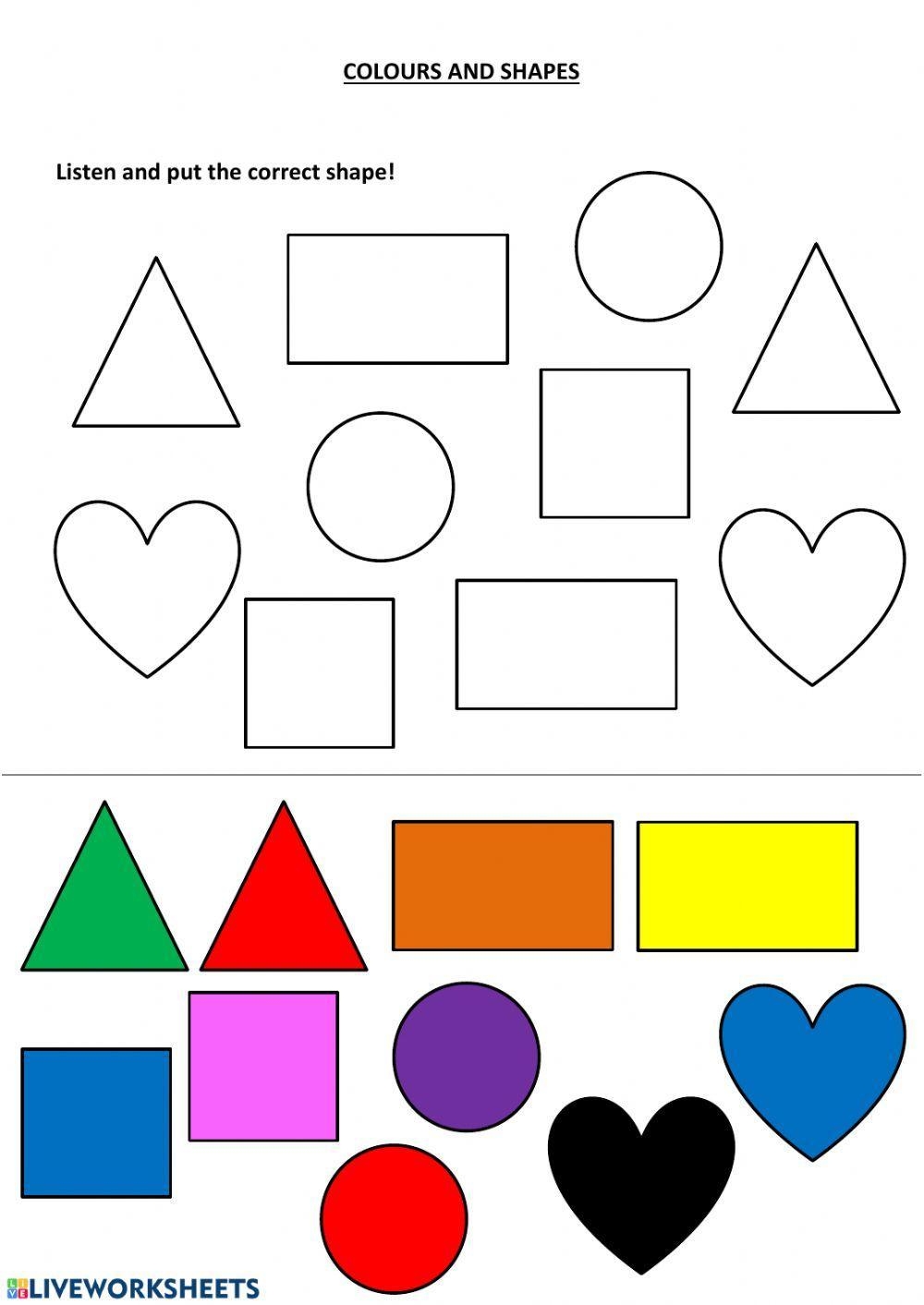 Colors And Shapes Worksheet Live Worksheets Worksheets Library