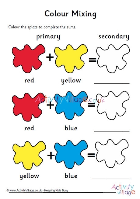 Colour Mixing Worksheet 2 Worksheets Library
