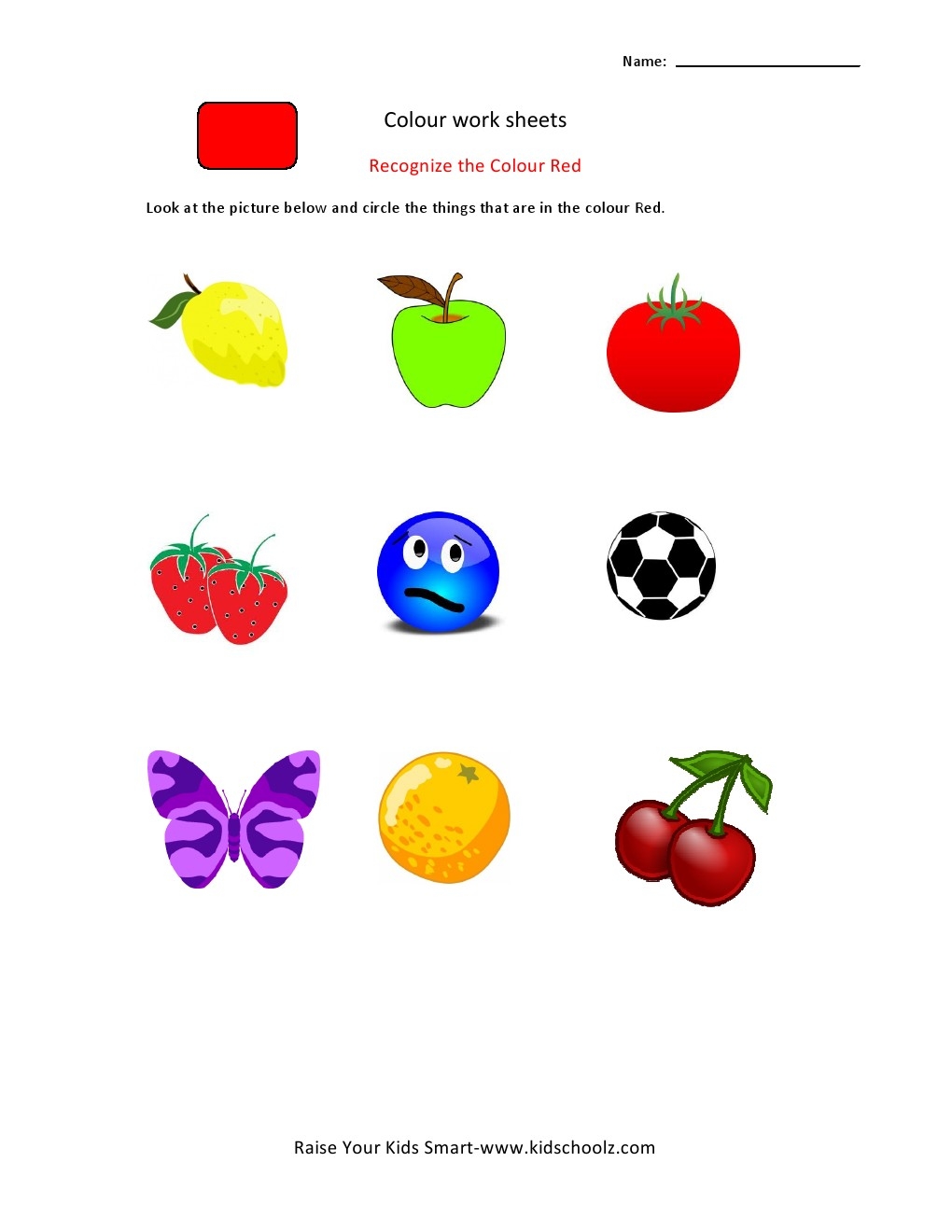 Colour Recognition Worksheets Worksheets Samples