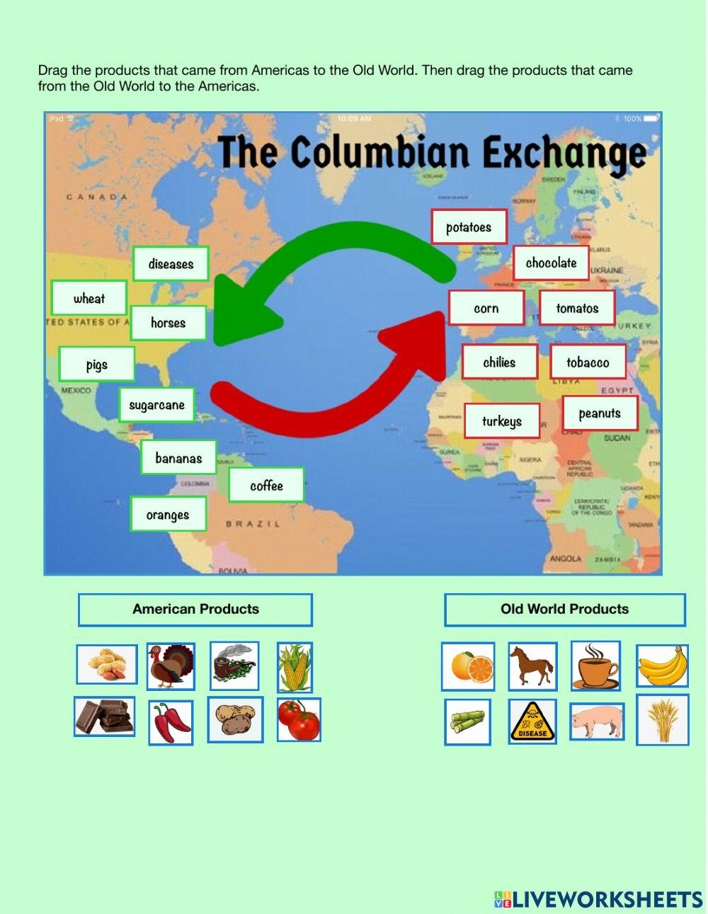 Columbian Exchange Worksheet pdf Name Period Columbian 