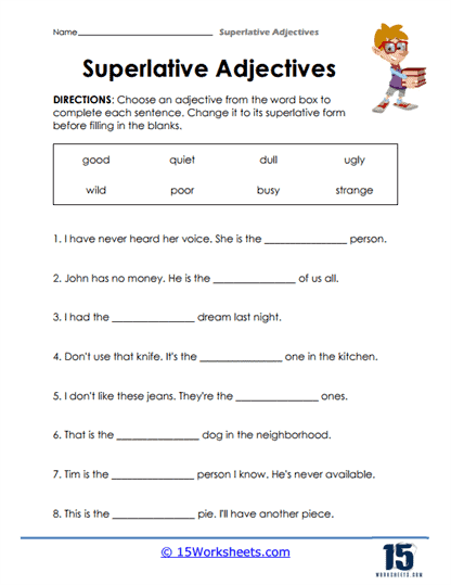 compare adjectives worksheets