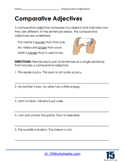 Comparative Adjectives Worksheets 15 Worksheets Worksheets Library