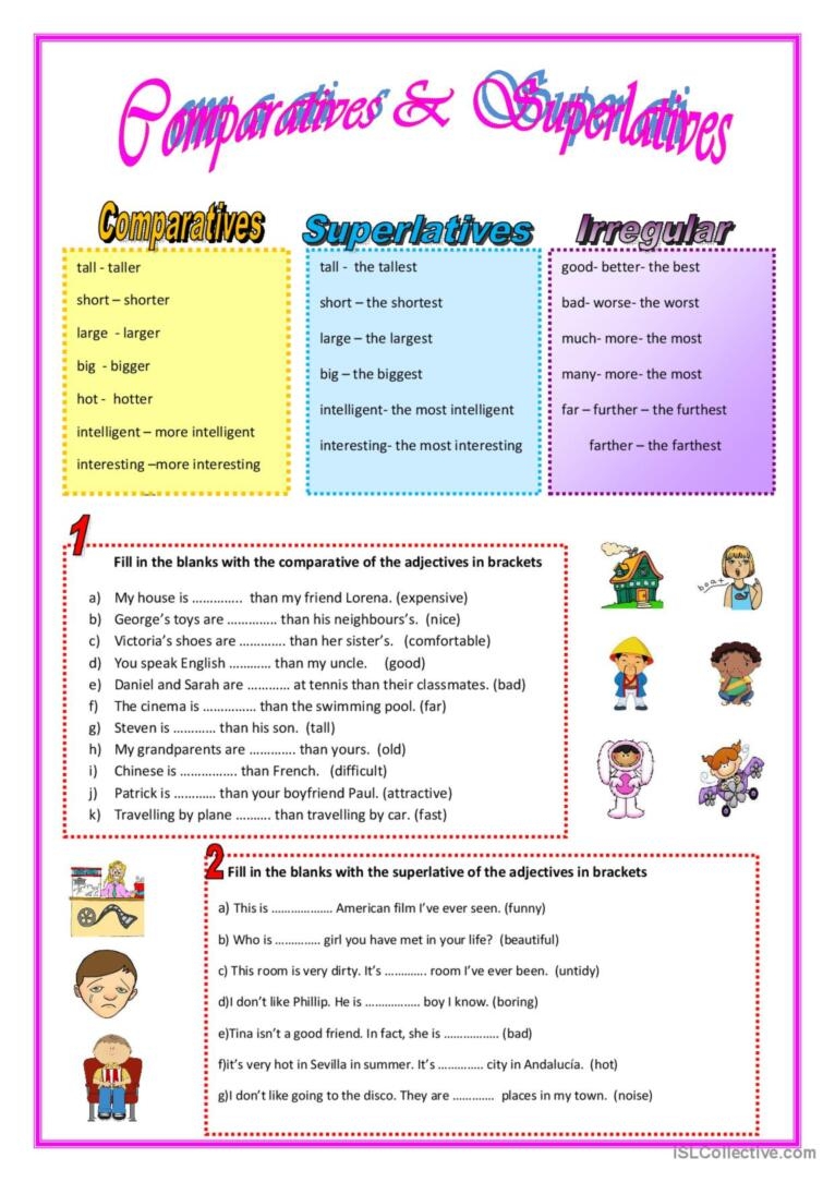 Comparatives And Superlatives Worksheet Porn Sex Picture