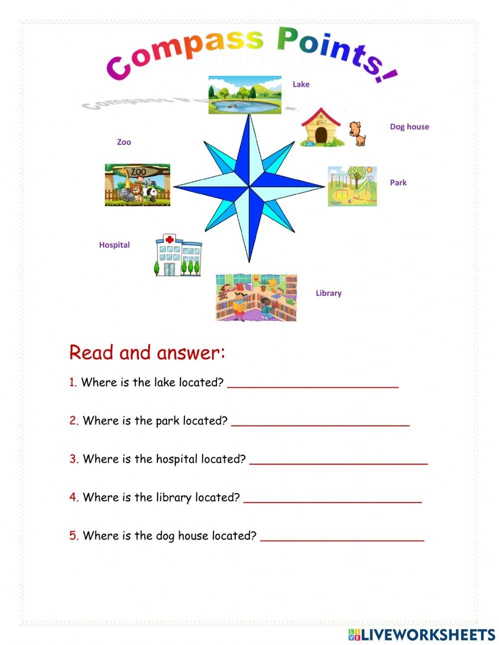 Compass Points Worksheet For Math Resources