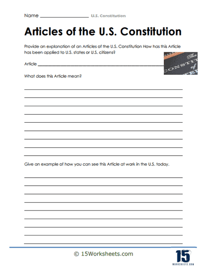 constitution worksheet