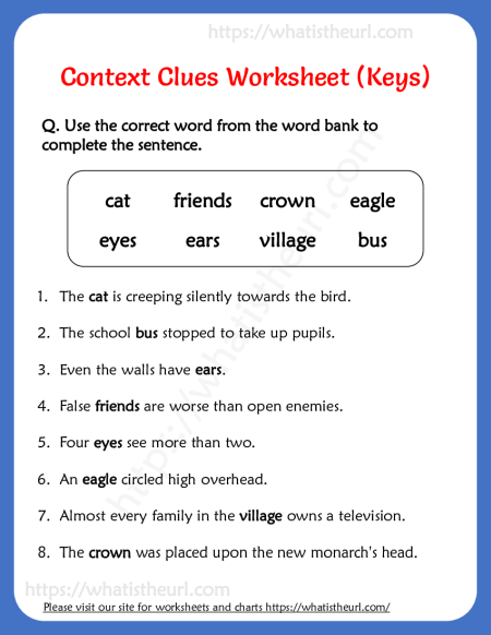 Context Clues Worksheets K5 Learning Worksheets Library